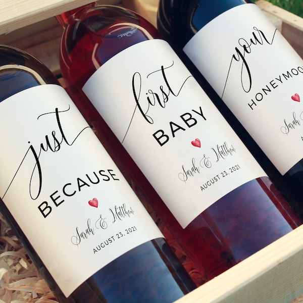 Milestone Wine Labels: Wedding, Anniversary, Shower Gift (Editable Template)