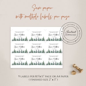 Wedding Mini Wine Label Printable Mini Champagne Label, 100% Editable ...