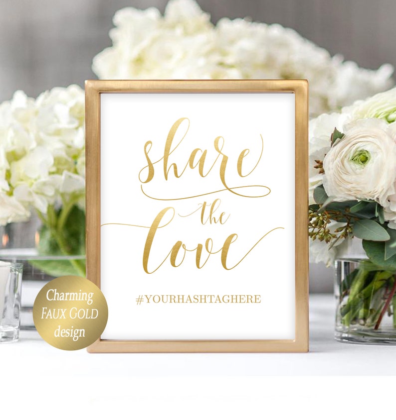 Wedding Hashtag Sign Printable Hashtag Wedding Sign Instagram - Etsy
