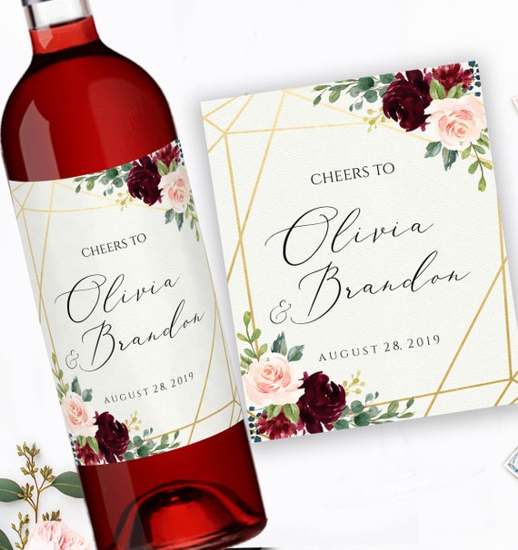 Personalized Couples Wine Label Editable Wedding Wine Labels Etsy