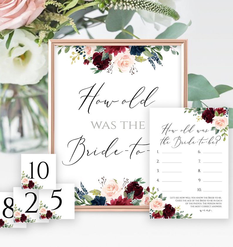 How Old Was the Bride to Be Printable Bridal Shower Game - Etsy