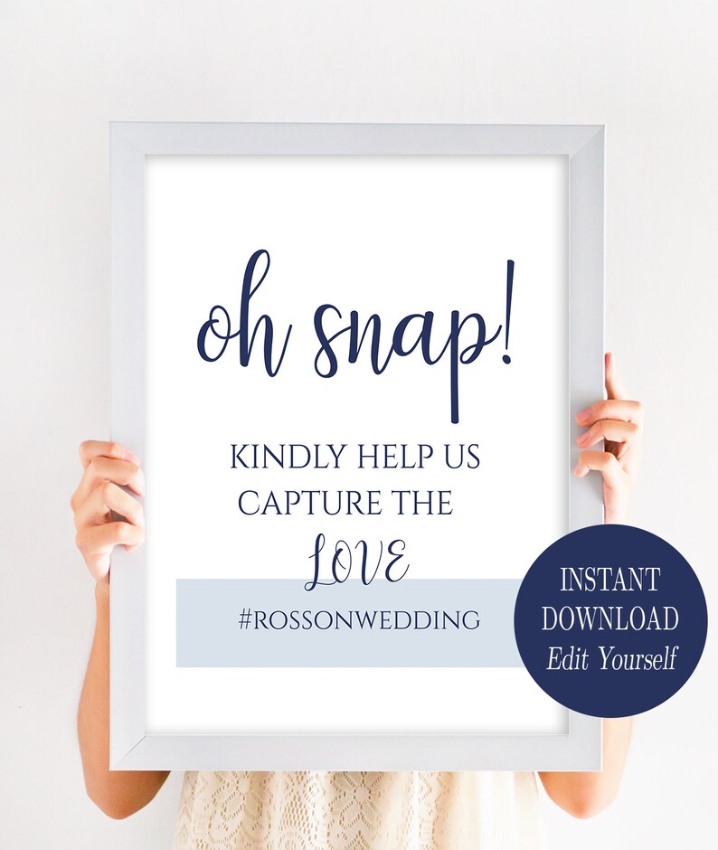 Printable Oh Snap Wedding Sign Internet Sign Hashtag Printable | Etsy
