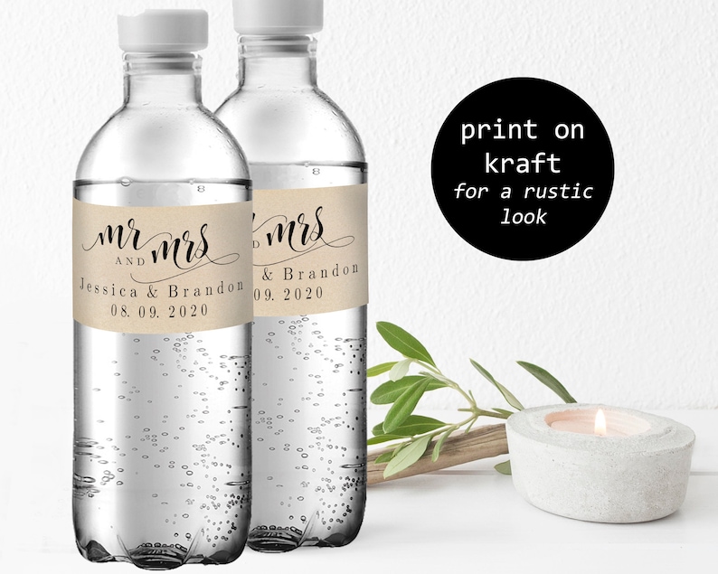 Printable Wedding Water Bottle Labels Editable Water Bottle - Etsy