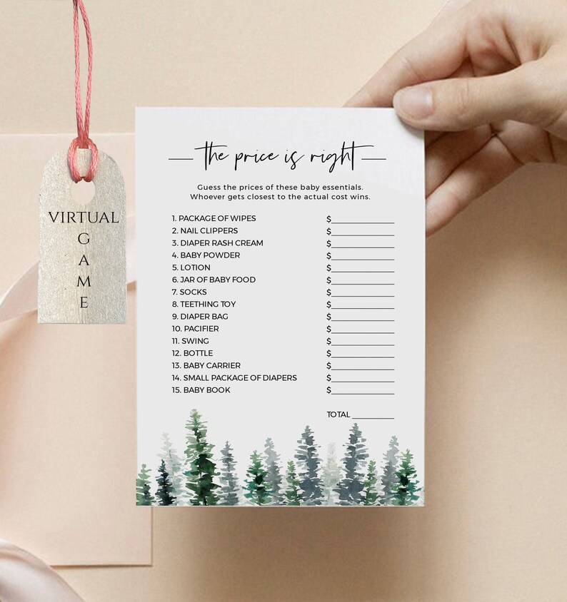 The Price Is Right Printable & Virtual Baby Shower Game Etsy