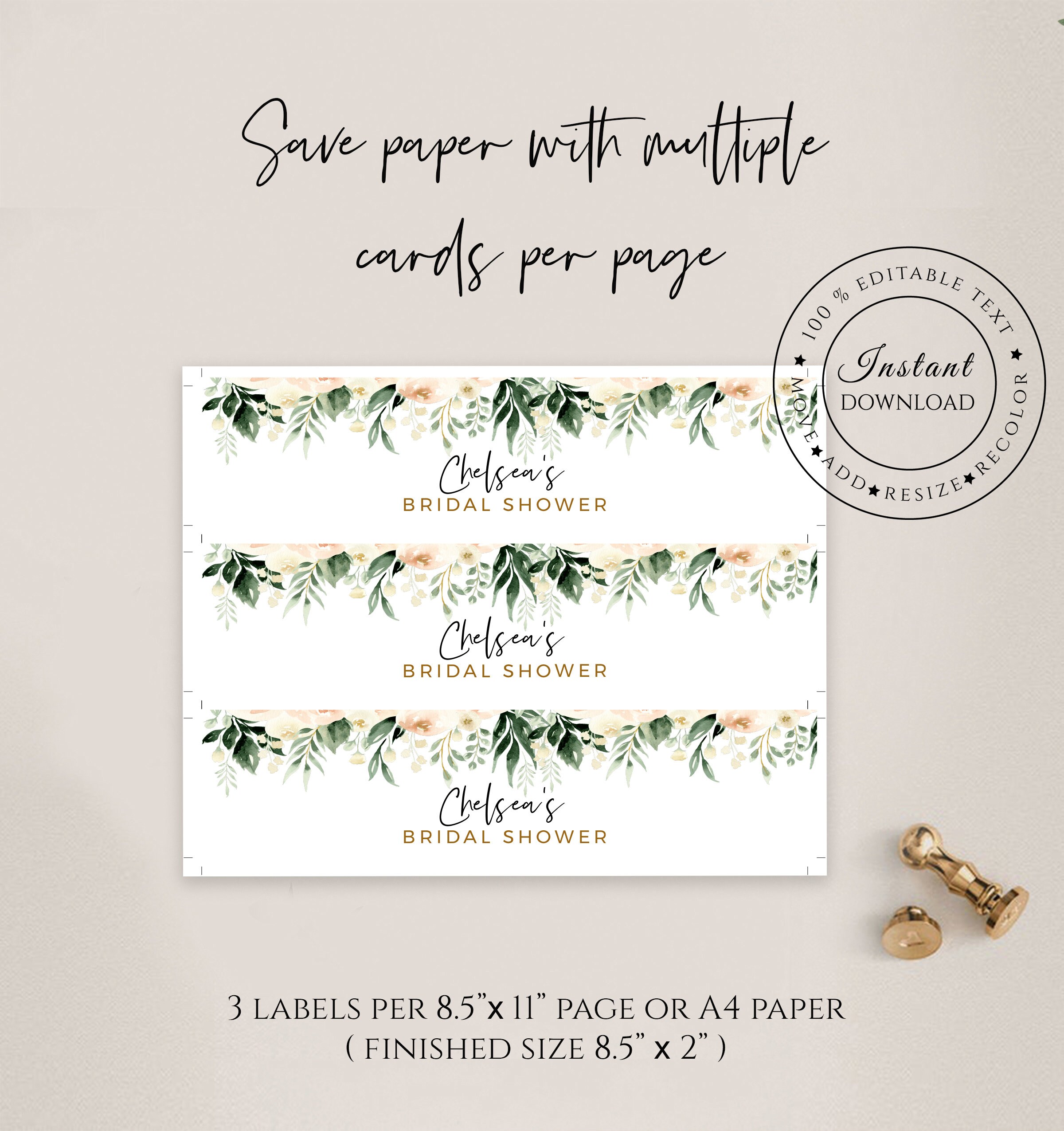 Bridal Shower Label Templates