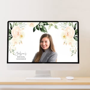 Zoom Background Virtual Bridal Shower, Social Distancing, Baby Shower, Editable for Any Event, Templett, PPO