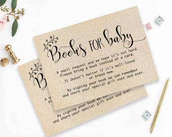 Printable Book Instead of Card for Baby Shower Book Insert Baby Shower Bring a Book Baby Shower Game Baby Book Request DIY Instant Download