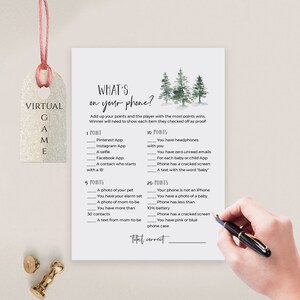 What&#39;s on Your Phone Game Printable + Virtual Baby Shower Game, Instant Download, Templett