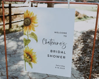 Sunflower Bridal Shower Welcome Sign: Printable Template (Digital Download)
