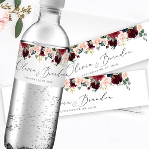 Wedding Water Bottle Labels Editable Water Bottle Template Personalized Bottle Label Printable Water Label Template Water Label Printables