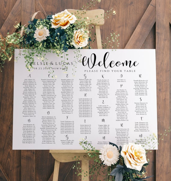 Alphabetical Wedding Seating Chart