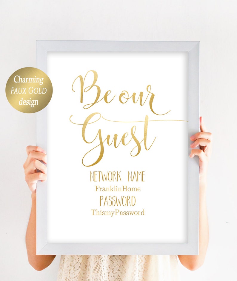 Be Our Guest Sign Wifi Password Printable Wifi Printable Sign | Etsy