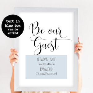 Printable Be Our Guest Sign WIFI Password Printable Wifi Password Sign ...