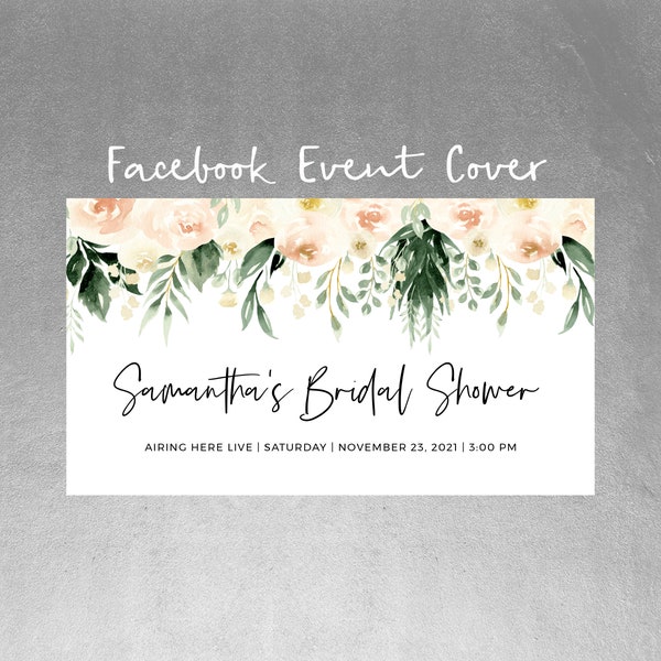 Facebook Event Cover Bridal Shower Editable Facebook Banner Template, Instant Download, Edit with Templett, PPO