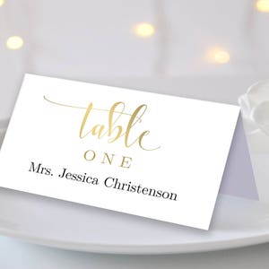 Gold Wedding Place Card Printable Template Place Cards - Etsy