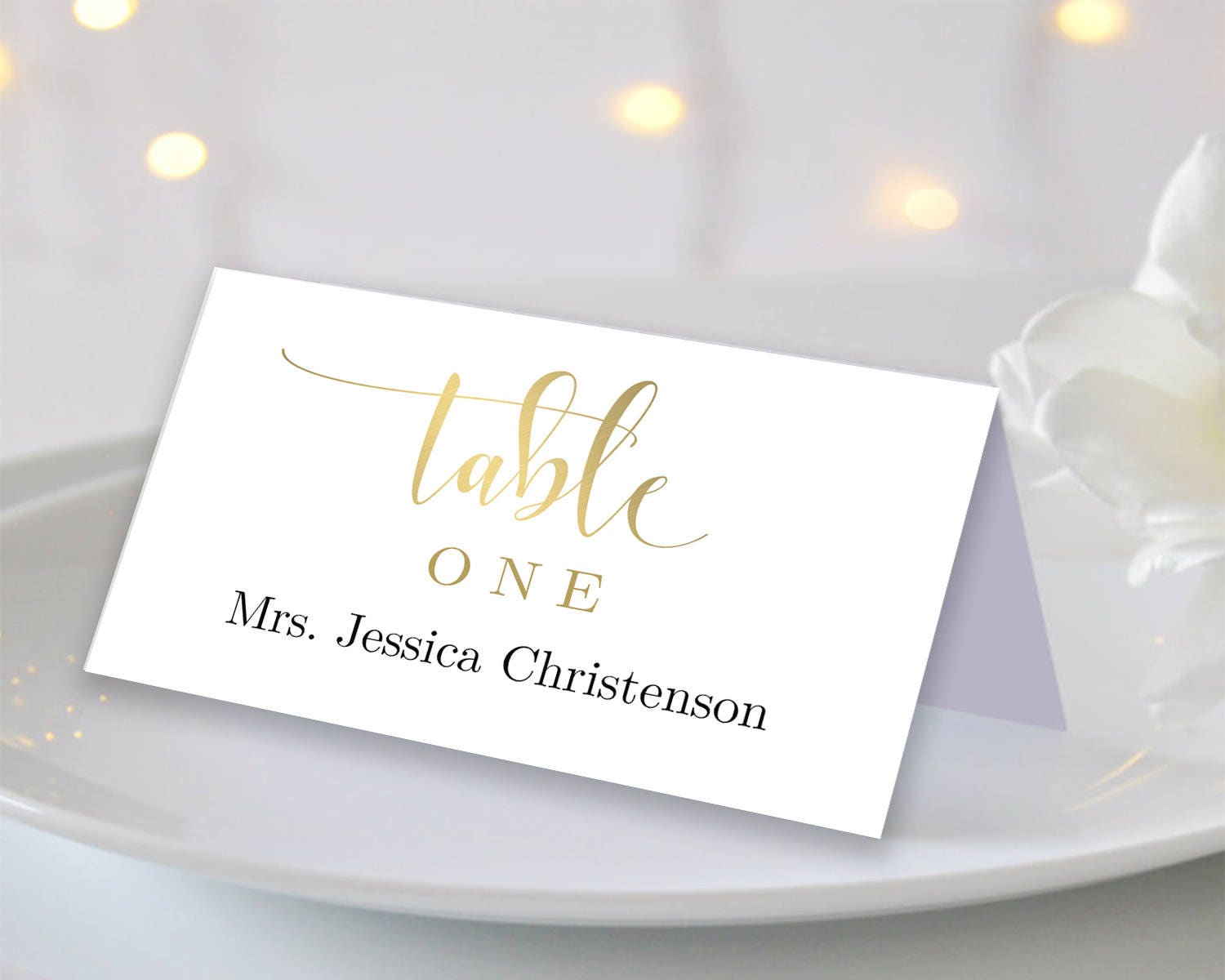 Gold Wedding Place Card Printable Template Place Cards | Etsy