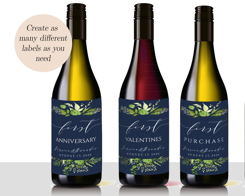 Printable Wedding Milestone Wine Labels Unique Wedding Gifts | Etsy