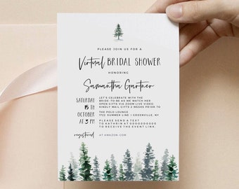 Virtual Bridal Shower Invitation Template, Social Distancing Shower, Quarantine Party Shower, Instant Download, Templett