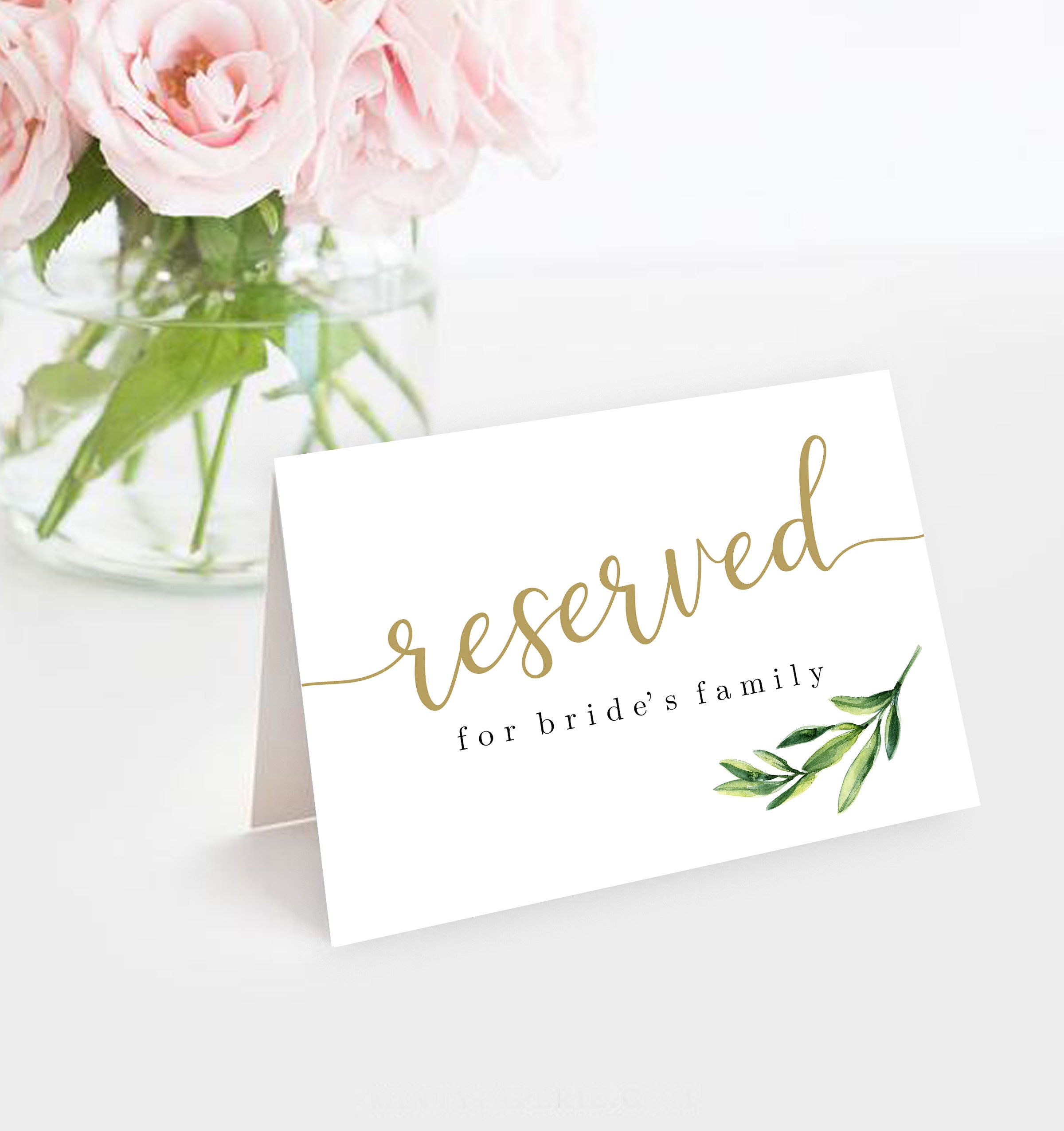 Reserved Sign Reserved Signs For Wedding Reserved Table Sign Reserved  Wedding Sign Editable Reserved Seating Sign Greenery Green Eucalyptus Inside Reserved Cards For Tables Templates