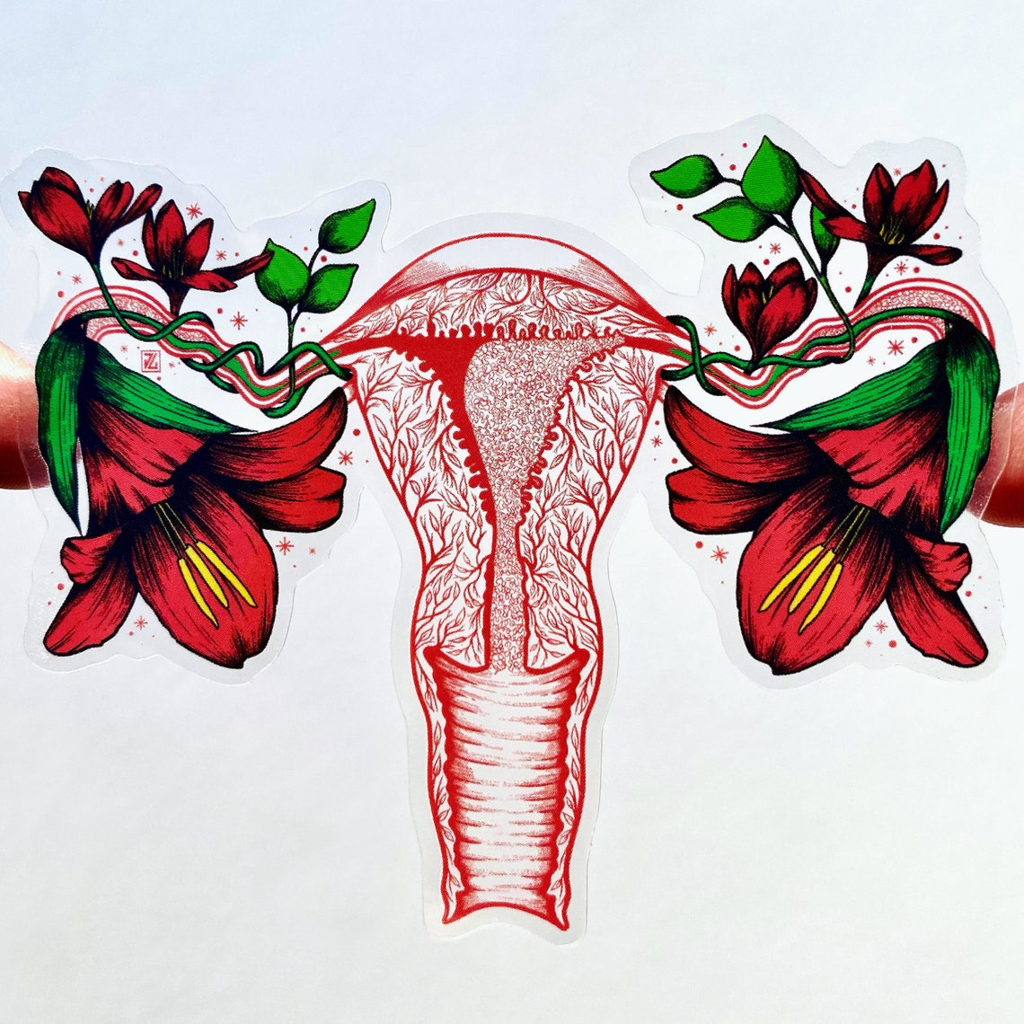 Flower Uterus Clear Sticker - Etsy