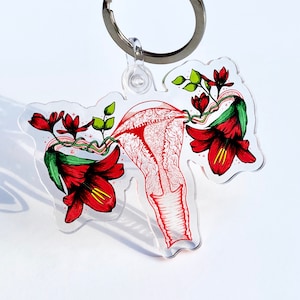 Flower Uterus Keychain
