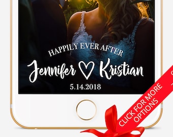 Wedding Snapchat Filter, Custom Snapchat Filter, Snapchat Geofilter Wedding, Snapchat Filter, Personalized Filter, Happily Ever After