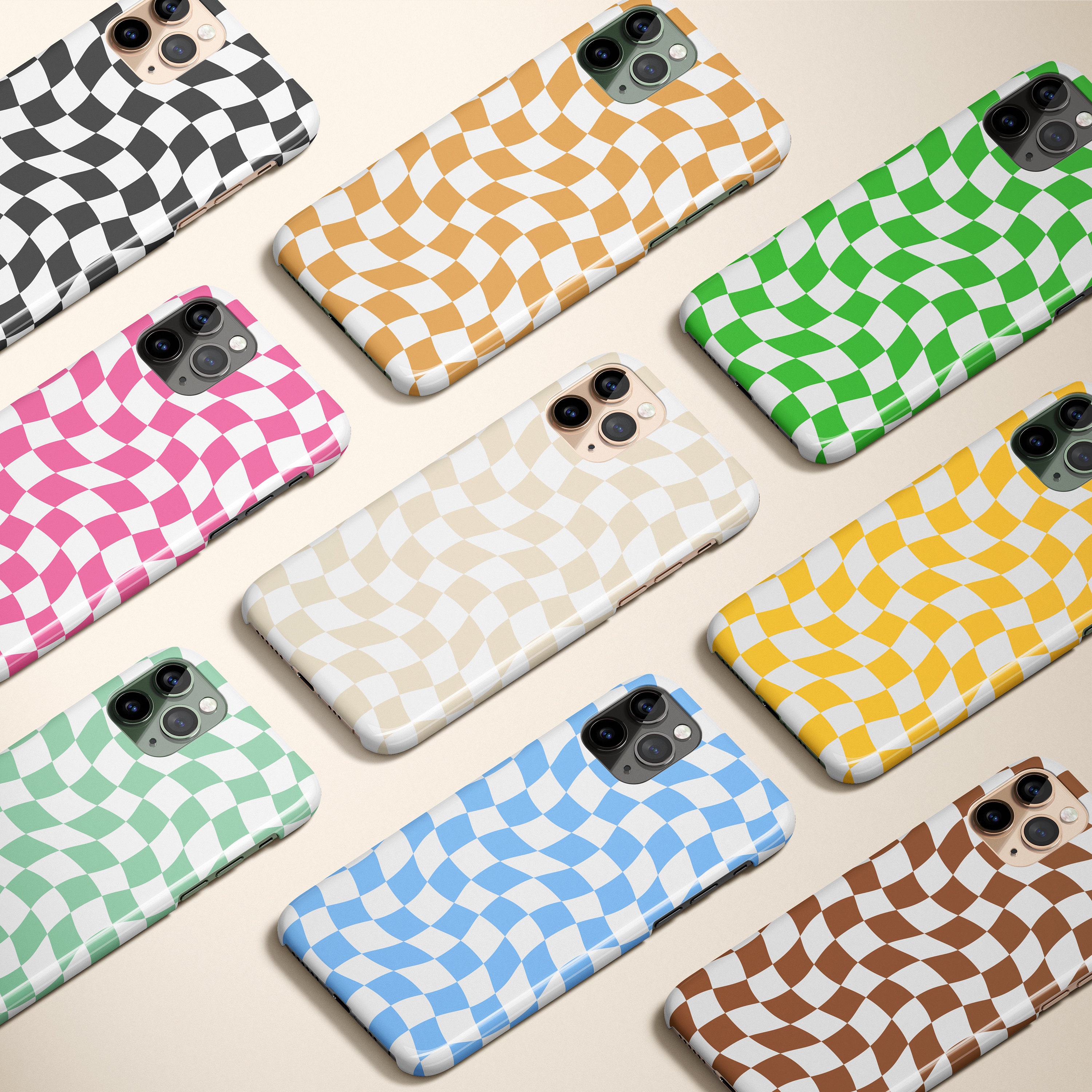 Designer Checkerboard iPhone Case for 13 12 11 Pro Max Wavy 