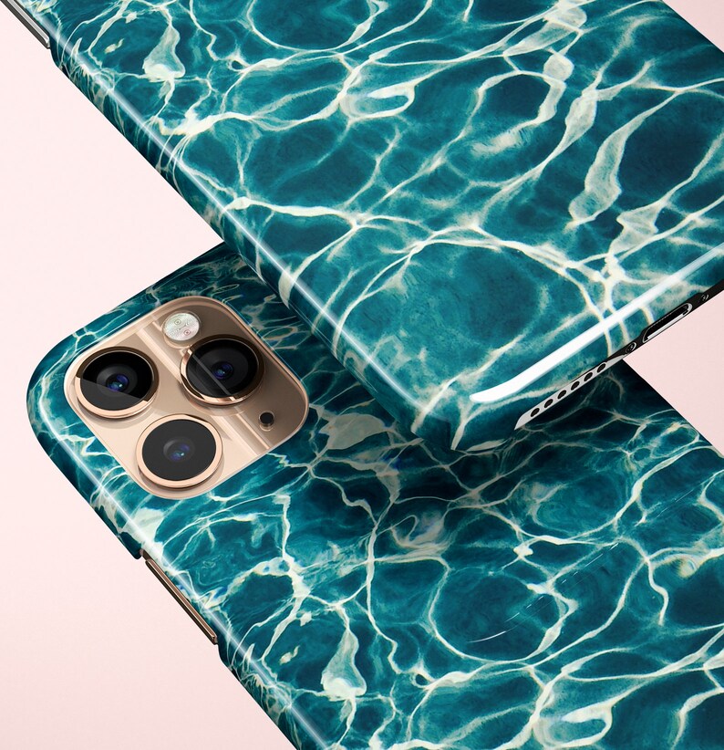 Ocean Pattern iPhone Case Water Tough Case Snap Case Samsung Case Google Pixel Case Sea Blue