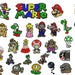 52 Mario Embroidery Design, Super Mario Embroidery, Mario Kart Embroidery, Peach embroidery, 4x4 Hoop Embroidery