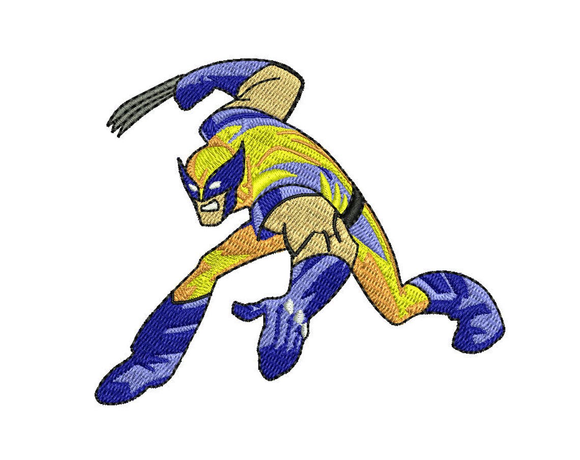 Wolverine Embroidery Design XMen Embroidery Design Marvel Etsy