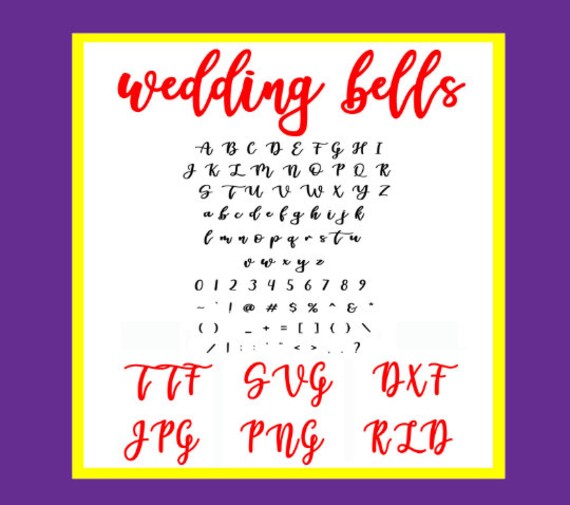 Download Free Font Wedding Bells Script Cricut Embrilliance Etsy SVG Cut Files