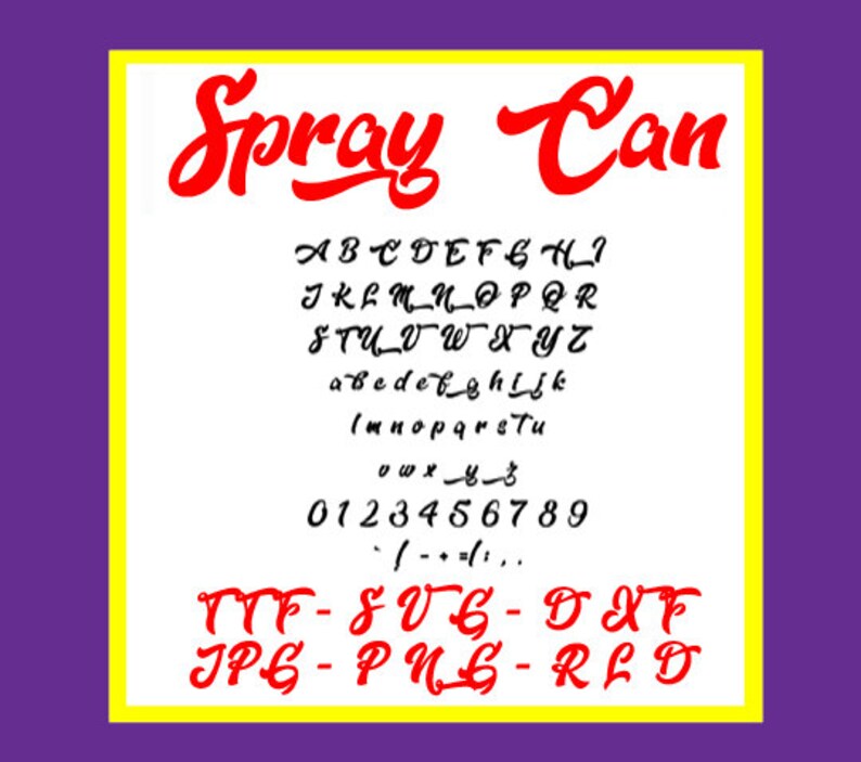 FONT spray Can Script Cricut Embrilliance Etsy