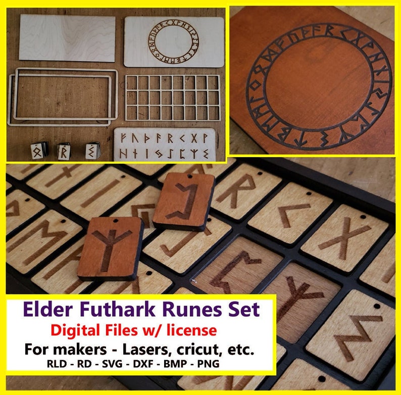 Elder Futhark Runes Set - Digital Files & License for Makers - CNC ...