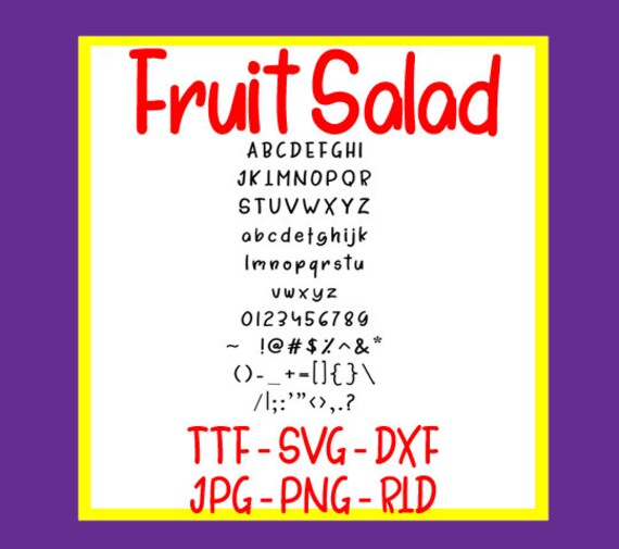 Download Font Fruit Salad Script Cricut Embrilliance Etsy