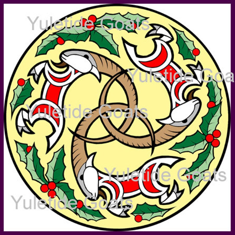 Yule Goats Image Cut Digital Files & License Celtic Solstice Svg Dxf