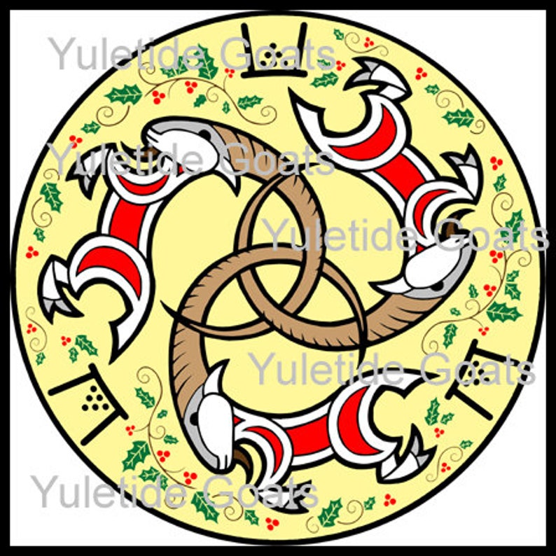 Yule Goats Image Cut Digital Files & License Celtic Solstice Svg Dxf