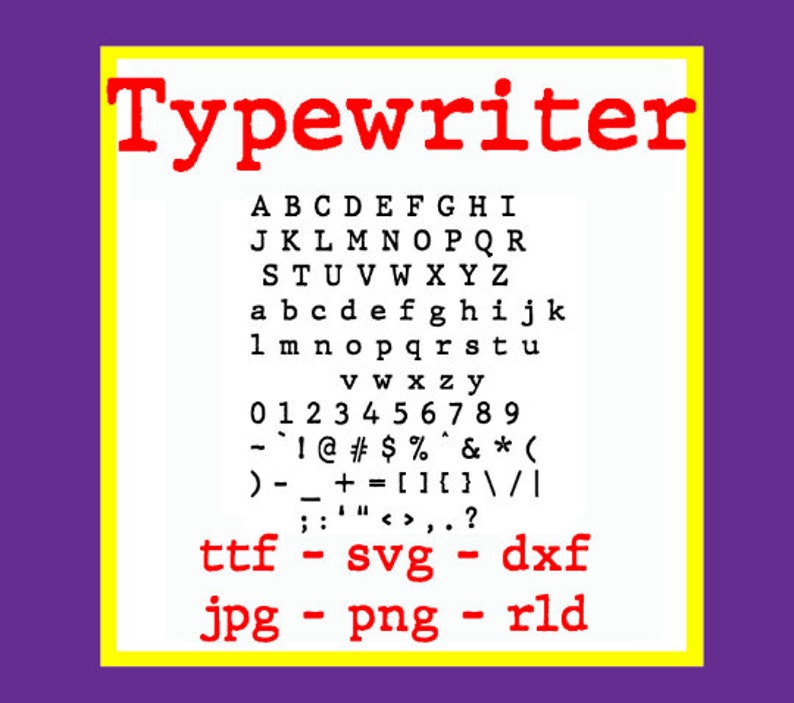 FONT TYPEWRITER script cricut embrilliance Etsy