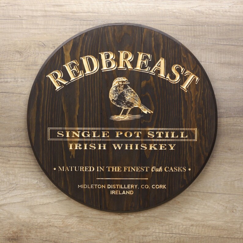 Sign REDBREAST Irish Whiskey Solid engraved wood sign Etsy