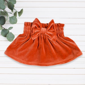 Toddler Girl Skirt, Orange Skirt for baby, Skirt and Headband, Baby Girl Skirt, Bow, Winter Skirt,Toddler Girl Clothes,Baby Girl Clothes