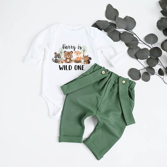 Bodysuit Fox First Birthday Outfit 1st Birthday Wild One Boy