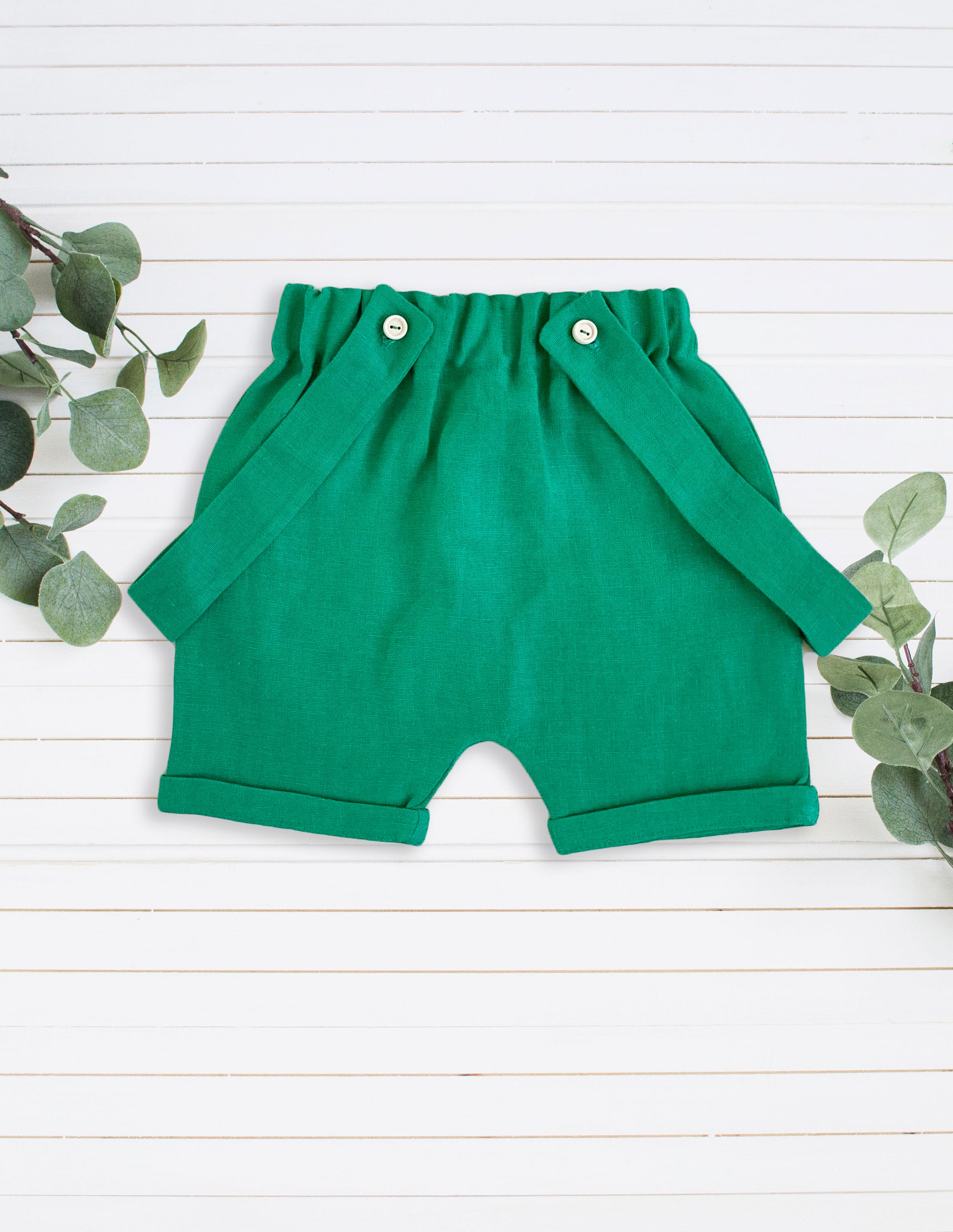 Fepege Toddler Girl Summer Cotton Linen Shorts Solid Color Short Pants with Belt 