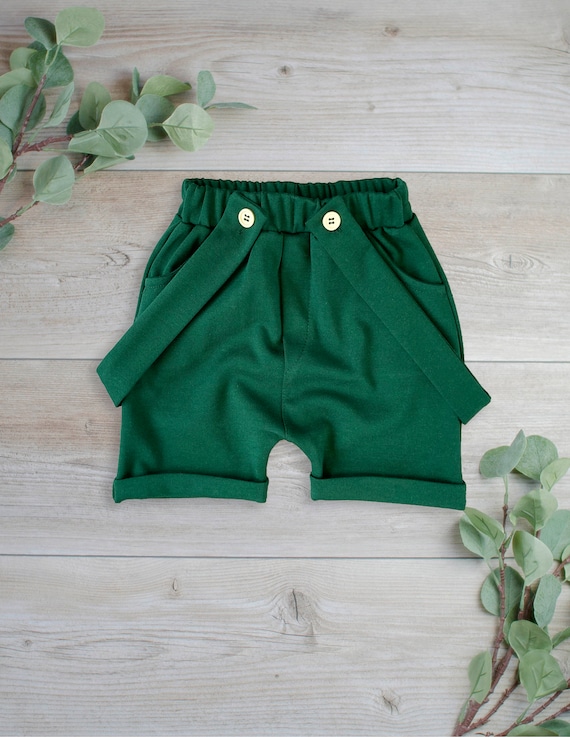 Baby Boy Shorts Boy Suspender Shorts Green Shorts Toddler Boy Shorts Toddler Boy Clothes Baby Boy Clothes Shorts With Pockets Etsy