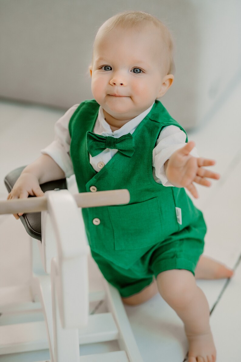 Baby Boy Christening Outfit Boy Baptism Outfit Linen Outfit Etsy