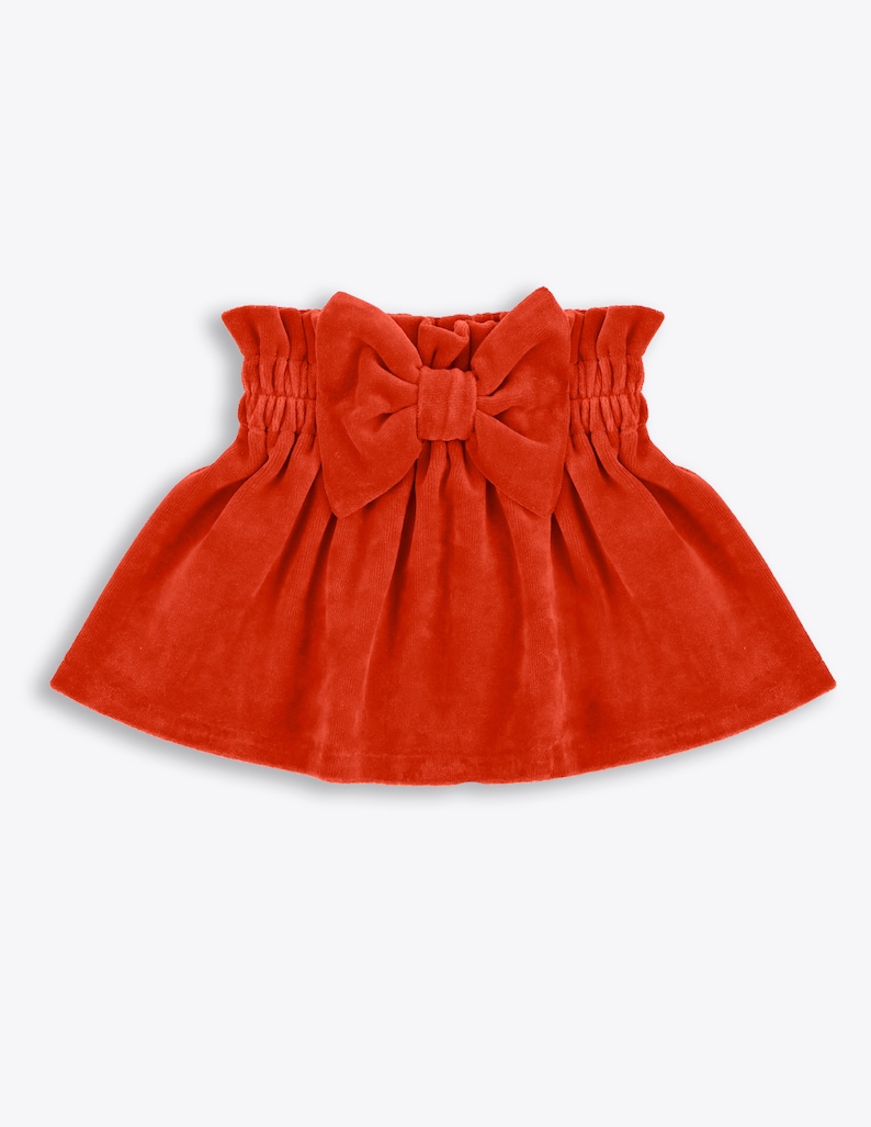 Jupe de fille denfant en bas âge, jupe orange pour bébé, jupe et bandeau, jupe de bébé fille, arc, jupe dhiver, vêtements de fille denfant en bas âge, vêtements de fille de bébé image 4