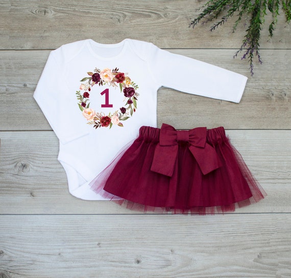 floral first birthday outfit