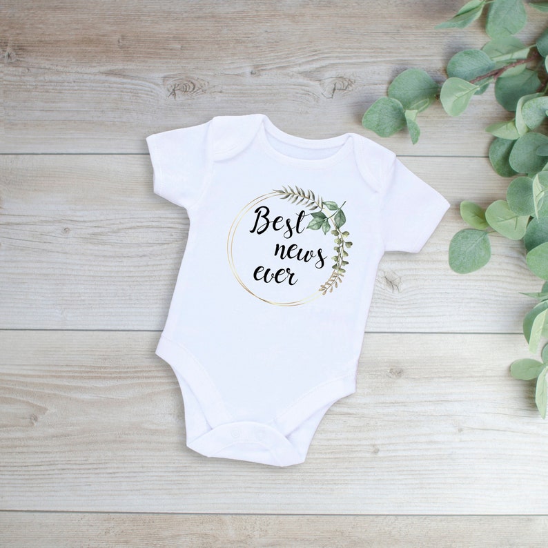 Pregnancy Announcement Bodysuit Best News Ever Pregnancy Etsy