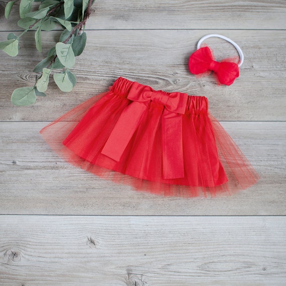 baby girl red skirt