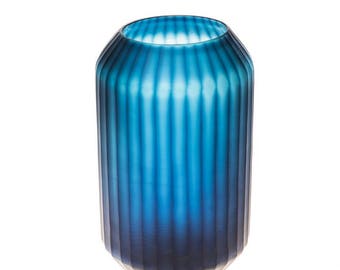 Cobalt blue smoke vase - tall - W 19 cm / D 19 cm / H 35 cm / 2.7 kg