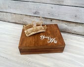personalized wedding ring box, bridal, retro, vintage, wedding ring, 3d couple, wooden box
