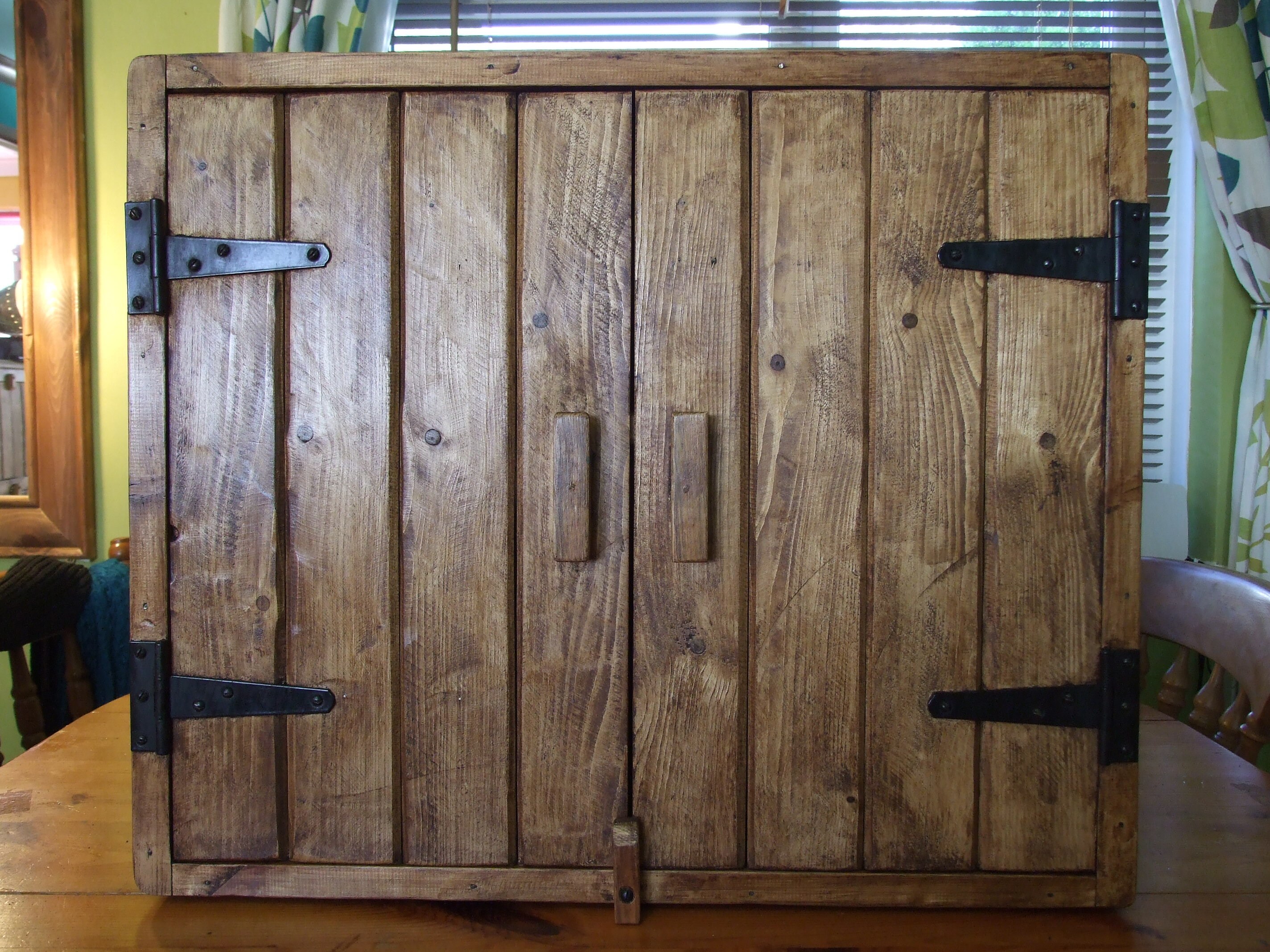 Rustic Cottage Antique style Solid Wood Wall Cupboard Handmade Etsy